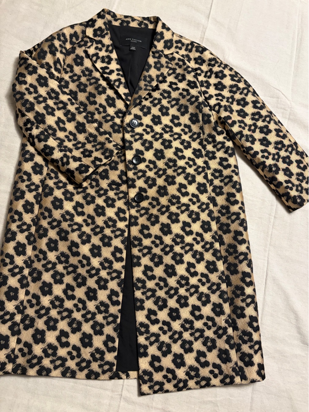 Ann Taylor Leopard Print Women's Coat - Beige/Black